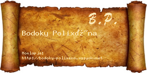 Bodoky Polixéna névjegykártya